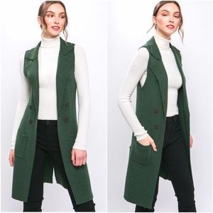 Classic Button Detail Split Hem Vest